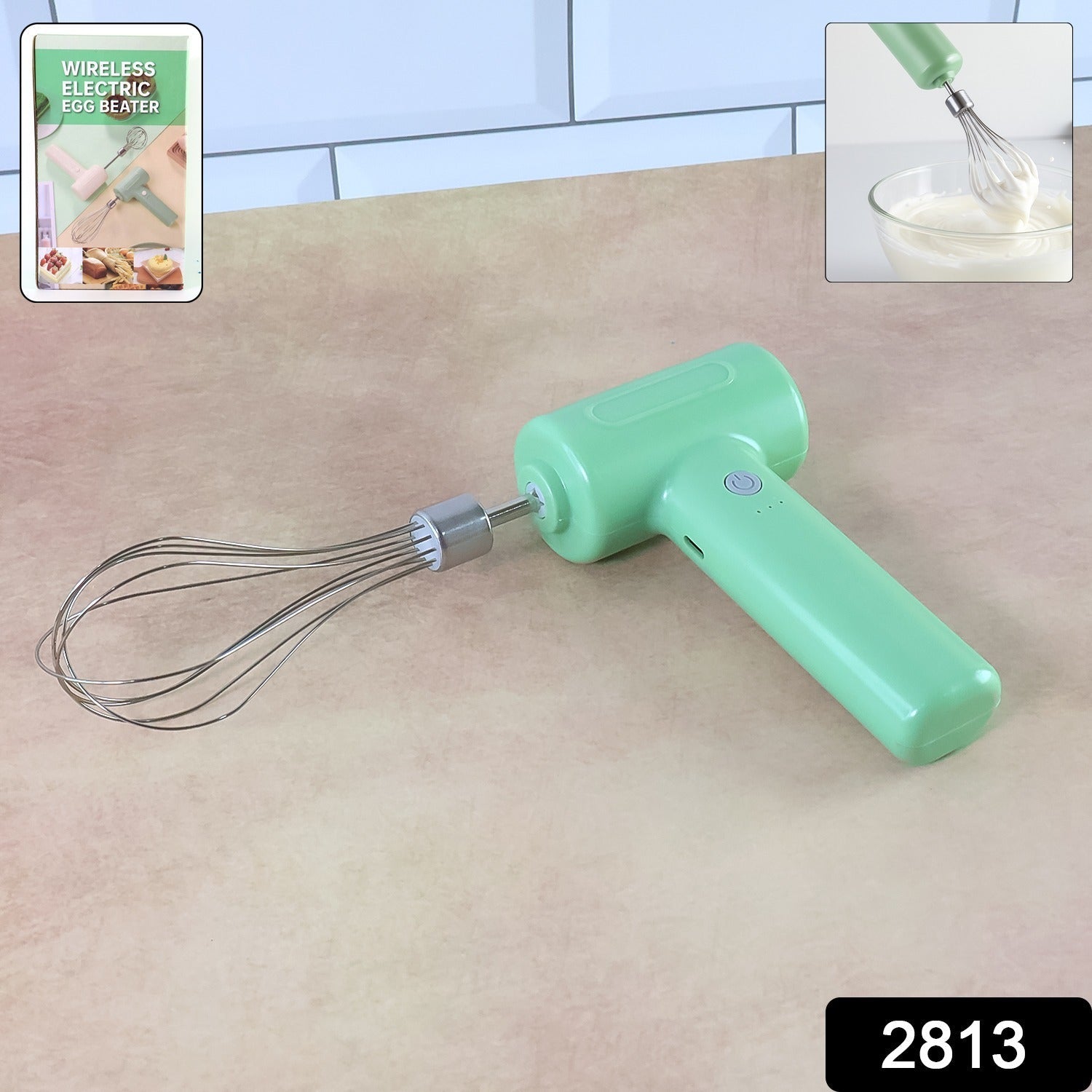 Cordless Electric Whisk & Egg Beater - (1 Pc) Cordless Electric Whisk & Egg Beater - (1 Pc)